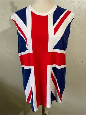 Largemouth Industries L Union Jack British Flag Sleeveless Punk Festival Tank